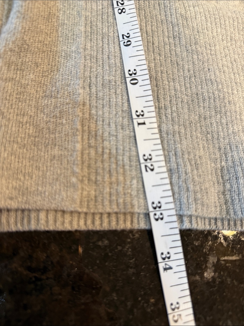 Garnet Hill Gray/White Striped Long Cardigan in Merino Wool/Cotton Knit Size XS - Picture 11 of 13